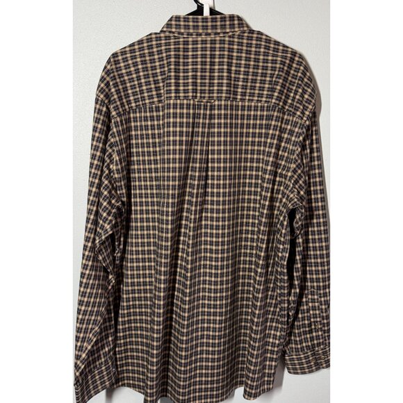 Gander Mountain Mens Plaid Button Front Top 2XL Blue/Brown Wrinkle Resistant - Picture 2 of 12